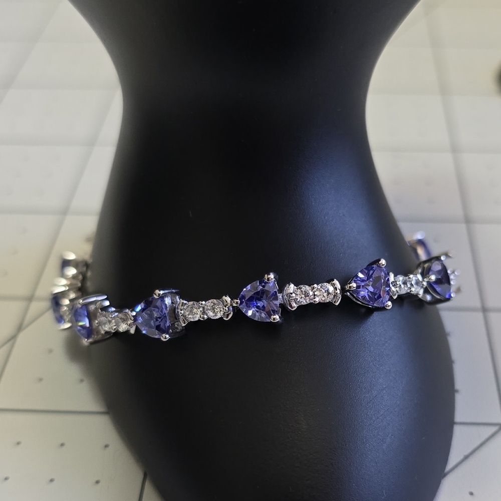 Lovely Sterling Silver and Blue Gems Bracelet